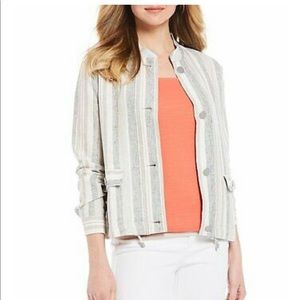 NWT JONES NEW YORK LINEN STRIPES JACKET.